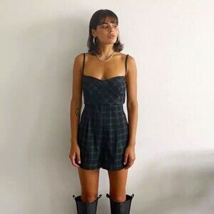 UO Isaac Plaid Romper